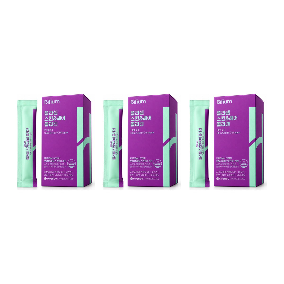 LG H&H Vital Garden Bifium PlaCell Skin & Hair Collagen 20g x 14 sticks box – 3 pack
