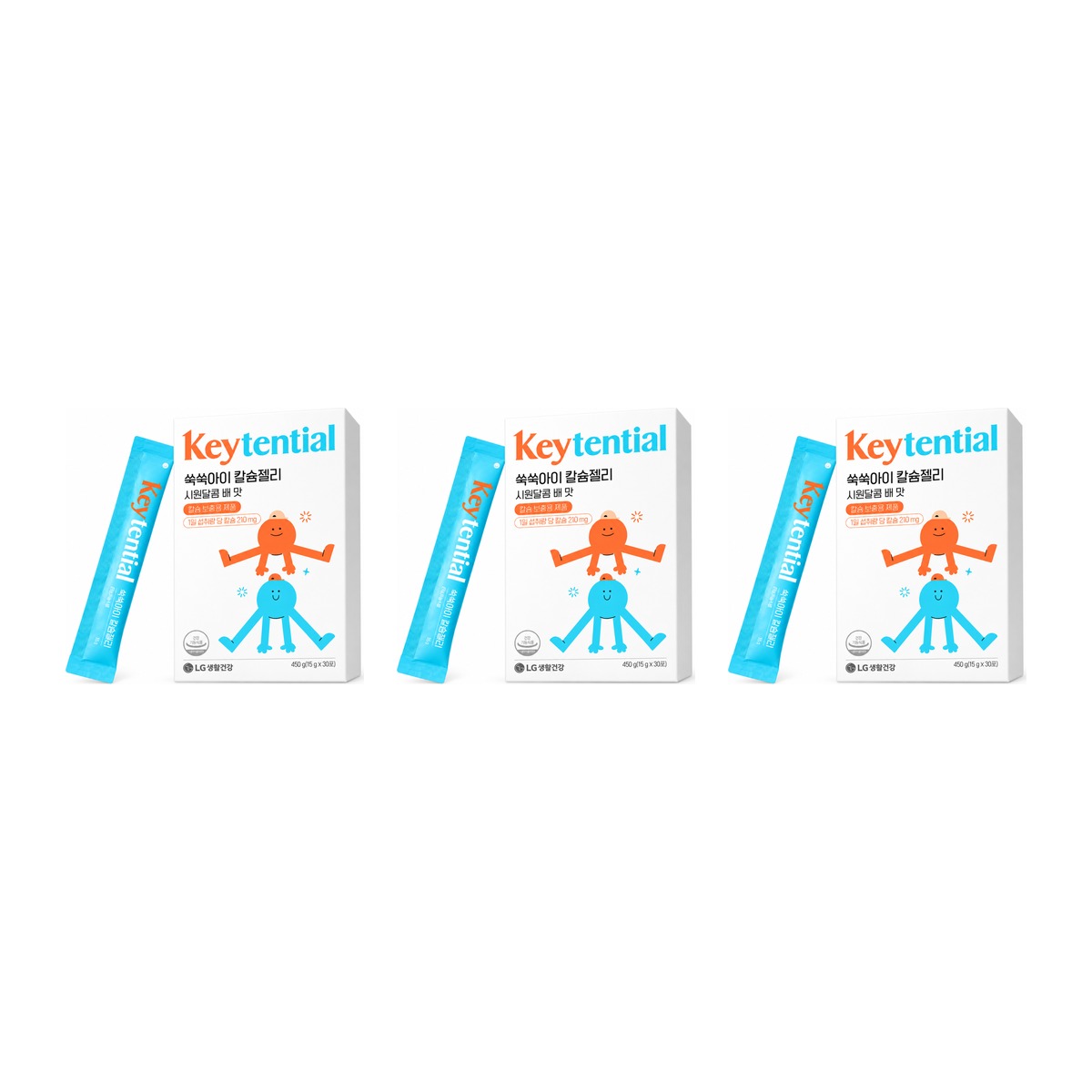 LG H&H Vital Garden Keytential Ssukssuk-i Calcium Jelly 15g x 30 sticks box – 3 pack