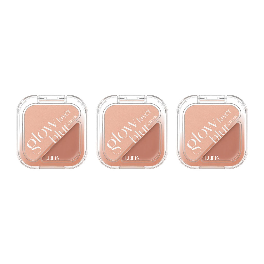 LUNA Glow Layer Blur Cheek 8.5g compact – 3 pack