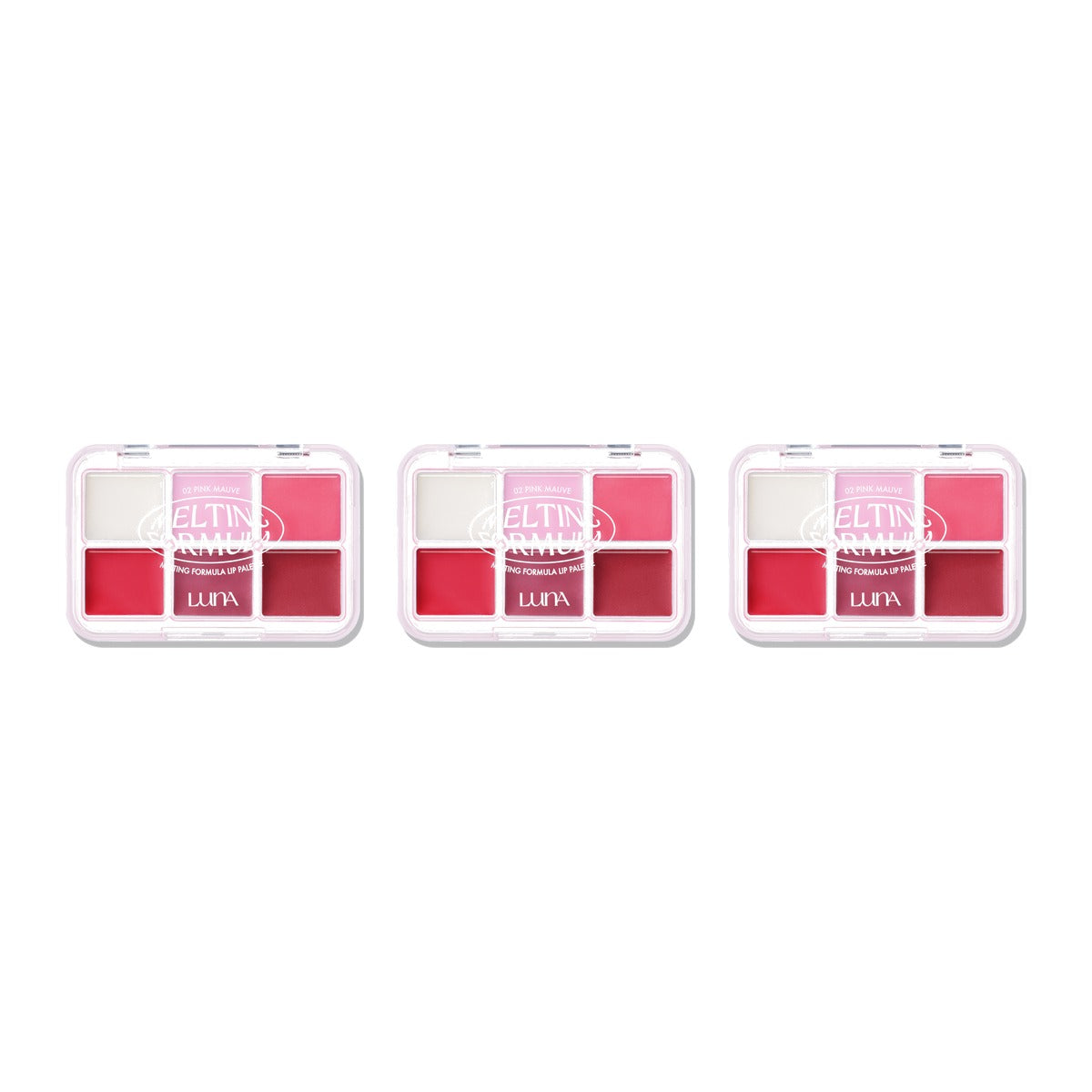 LUNA Melting Formula Lip Palette 02 Pink Mauve 10.2g – 3 pack