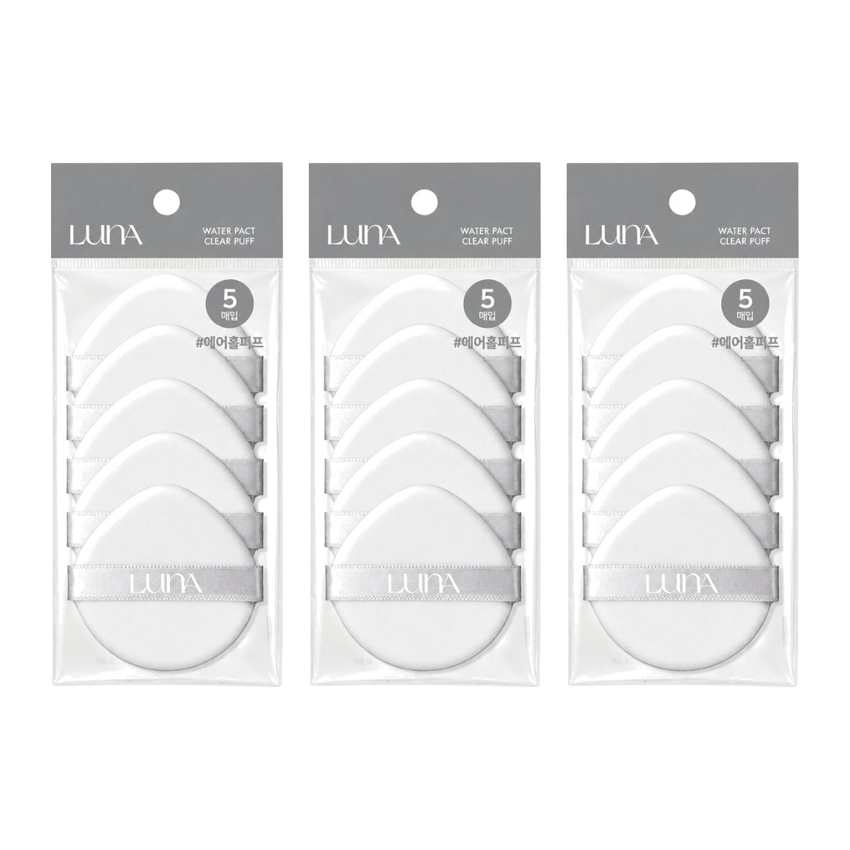 LUNA Water Pact Clear Puff 5 pcs pack – 3 pack