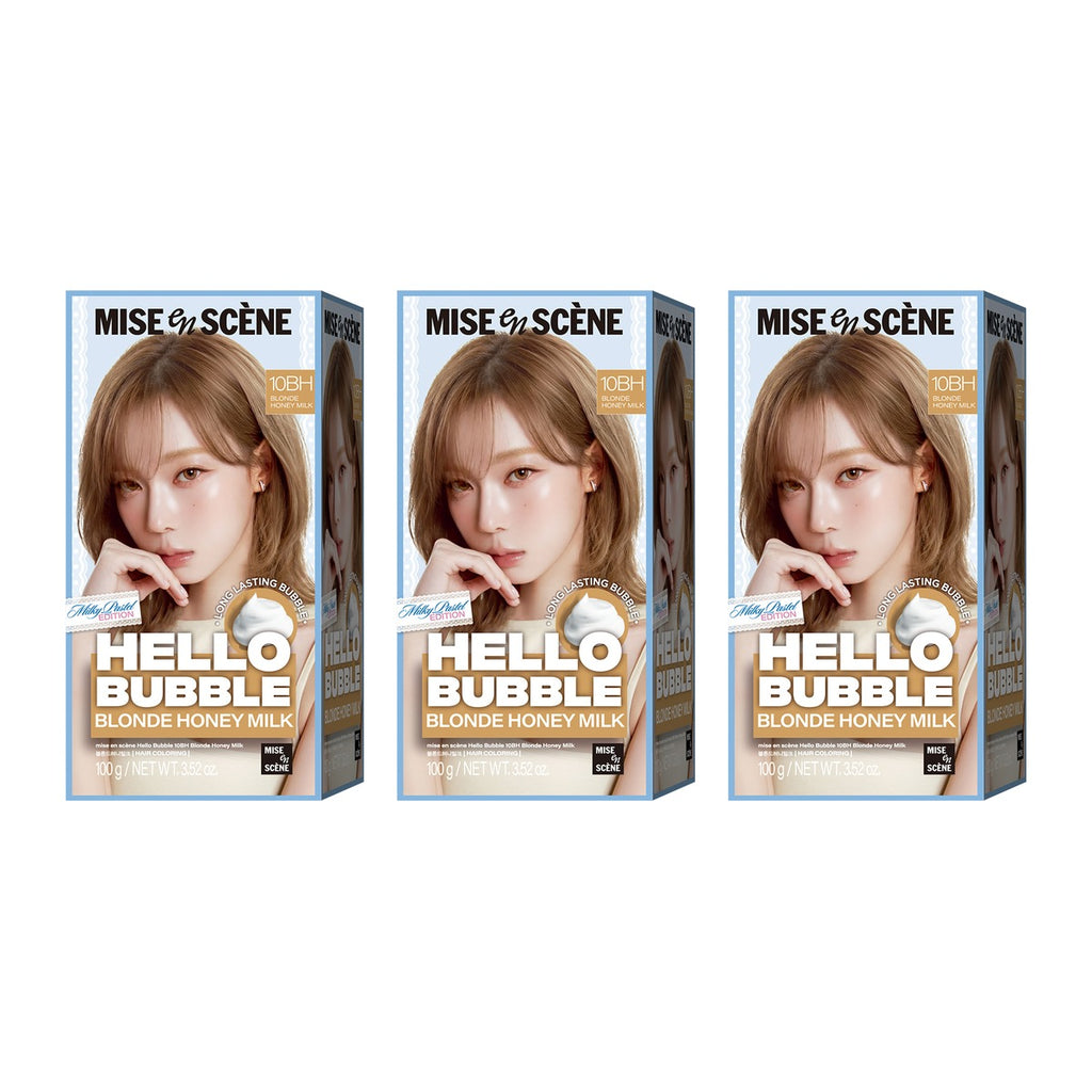 Mise-en-scene New Hello Bubble 10BH Blonde Honey Milk foam hair dye 100g – 3 pack