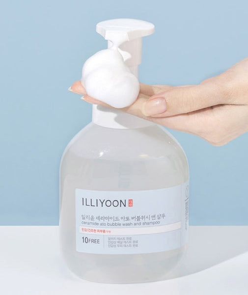 2 x ILLIYOON Ceramide Ato Bubble Wash and Shampoo 400ml from Korea by ILLIYOON