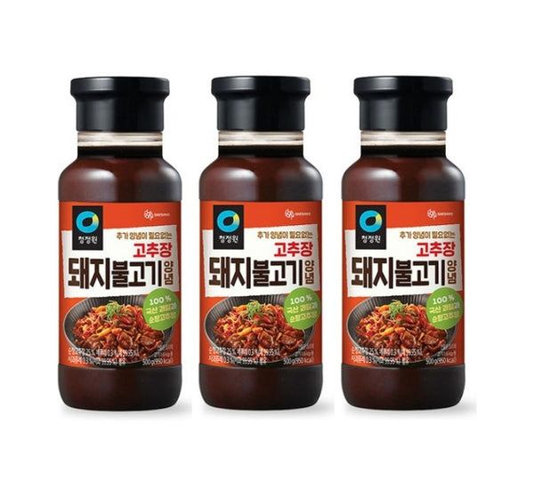 3 x Chungjungone Spicy Pork Bulgogi Marinade 500g Korean BBQ Gochujang Sauce from Korea