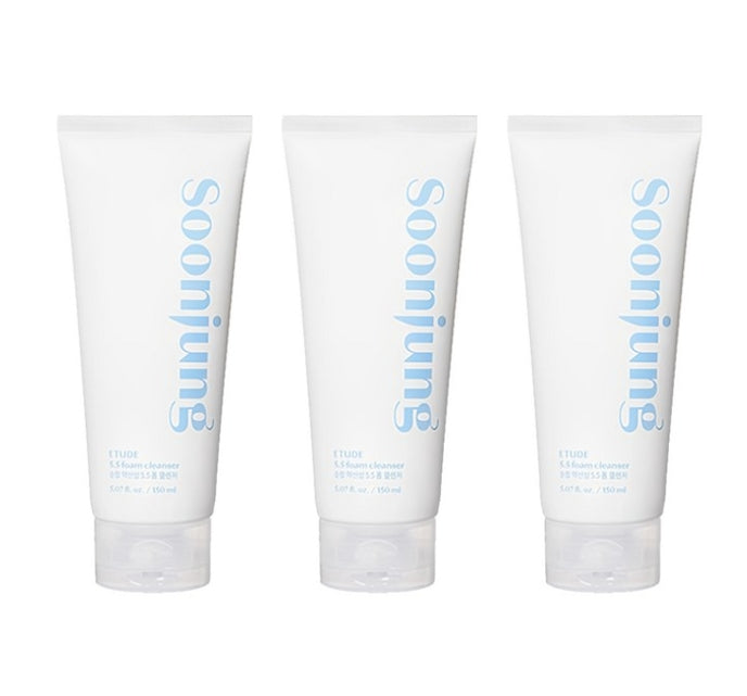 3 x ETUDE Soonjung 5.5 Foam Cleanser 150ml from Korea by ETUDE
