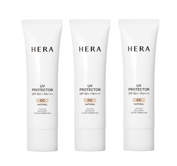 3 x HERA UV Protector CC Natural 50ml SPF 50+ PA++++ + Sample (2 Item) from Korea