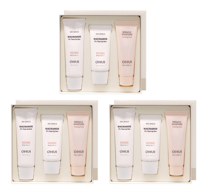 3 x O HUI Day Shield Niacinamide 5% Tone-Up Sun May 2026 Set (3 Items) from Korea
