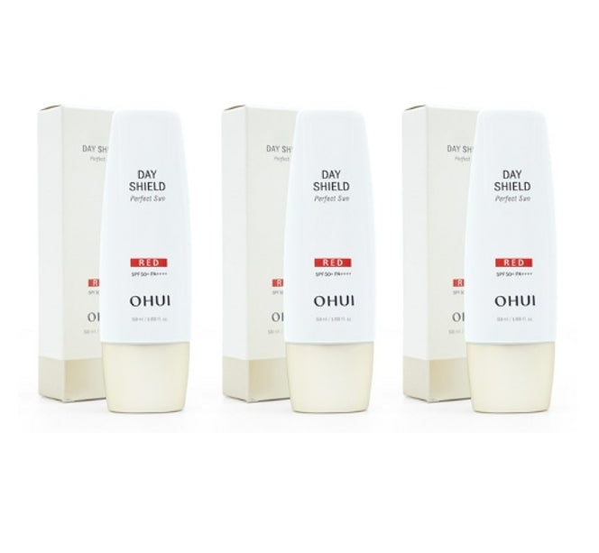 3 x O HUI Day Shield Perfect Sun Red SPF50+, PA++++ 50ml from Korea