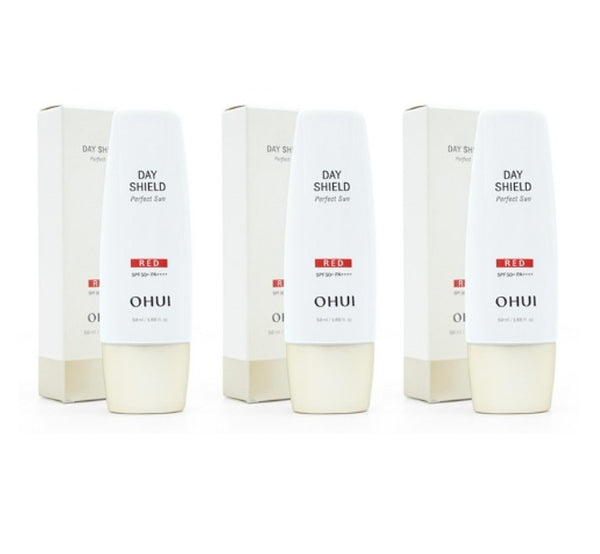 3 x O HUI Day Shield Perfect Sun Red SPF50+, PA++++ 50ml from Korea