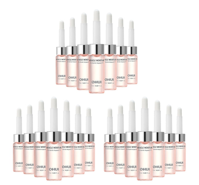 3 x O HUI Miracle Moisture Pink Barrier Ampoule 777 (7ea x 7ml) from Korea
