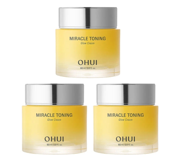 3 x O HUI Miracle Toning Glow Cream 60ml – Brightening Moisturizer from Korea
