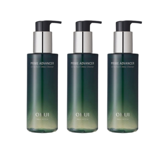 3 x O HUI Prime Advancer Gel To Foam Deep Cleanser 200ml from Korea