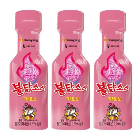 3 x Samyang Carbonara Buldak Sauce 200g, Creamy Korean Fire Noodle Sauce from Korea