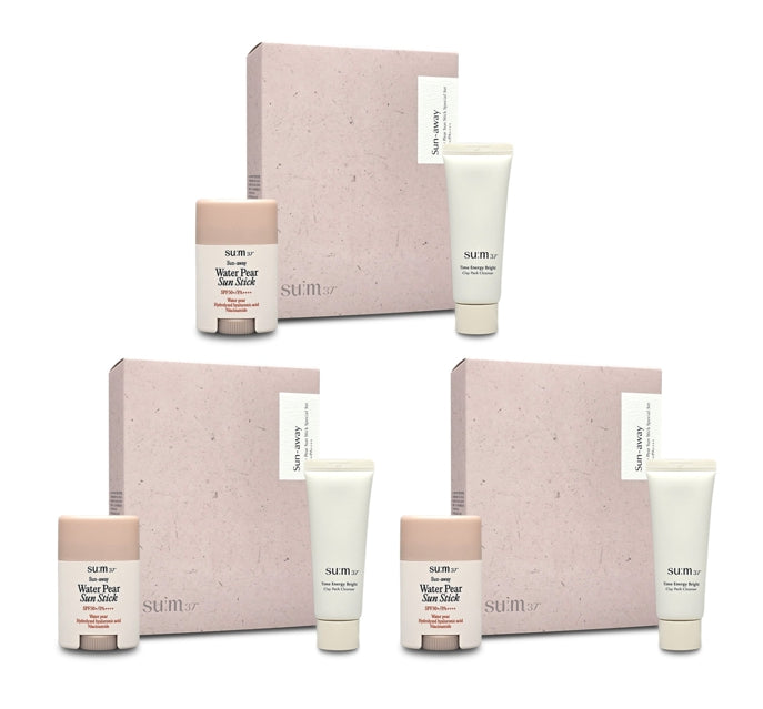 3 x Su:m37 Sun-away Water Pear Sun Stick May 2026 Set from Korea