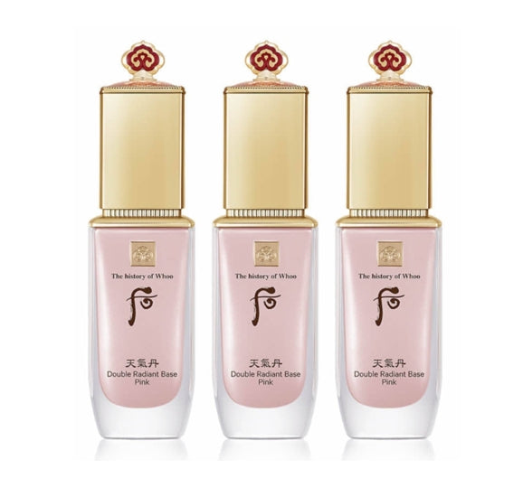 3 x The History of Whoo Cheongidan Hwahyun Double Radiant Base PINK 40ml from Korea