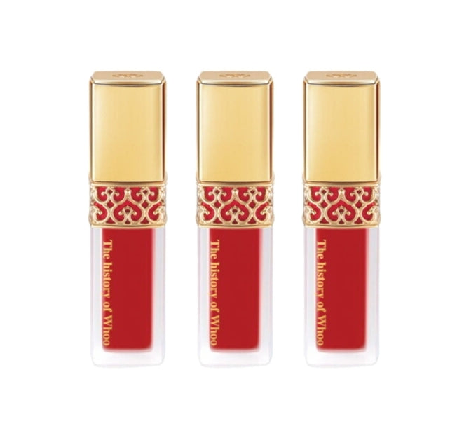 3 x The History of Whoo Gongjinhyang:Mi Velvet Liquid Lip Rouge 2 Colours from Korea