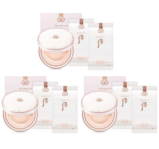 3 x The History of Whoo Seol Radiant Tone-Up Sun Cushion Aug. 2026 Set (3 Items) from Korea