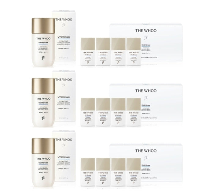 3 x The History of Whoo UV Ultimate Hydrating Sunquid Serum Aug. 2026 Set (5 Items) from Korea
