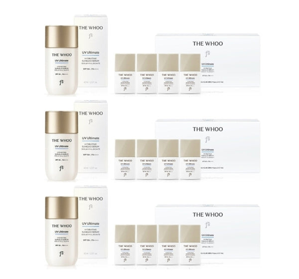3 x The History of Whoo UV Ultimate Hydrating Sunquid Serum July 2026 Set (5 Items) from Korea