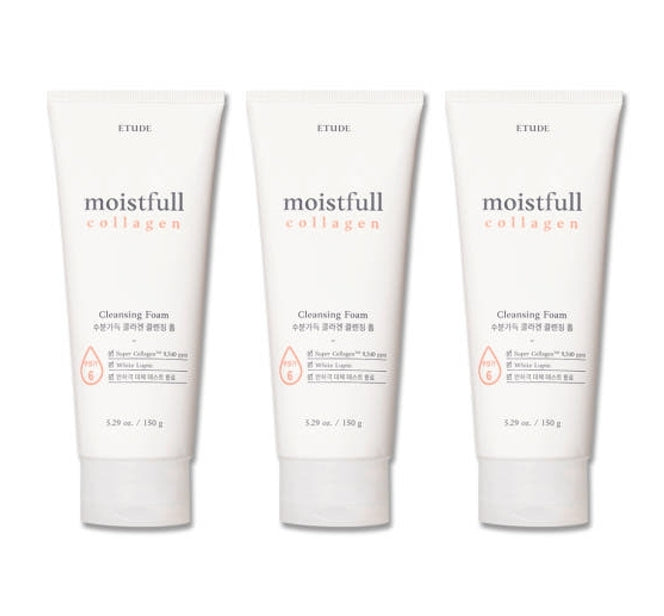 3 x ETUDE Moistfull Collagen Cleansing Foam 150g from Korea by ETUDE