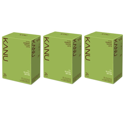 3 x KANU Espresso Matcha Latte 24 Sticks – Korean Instant Coffee from Korea by KANU