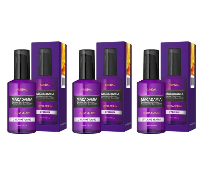 3 x KUNDAL Macadamia Ultra Hair Serum Ylang Ylang 100ml by KUNDAL