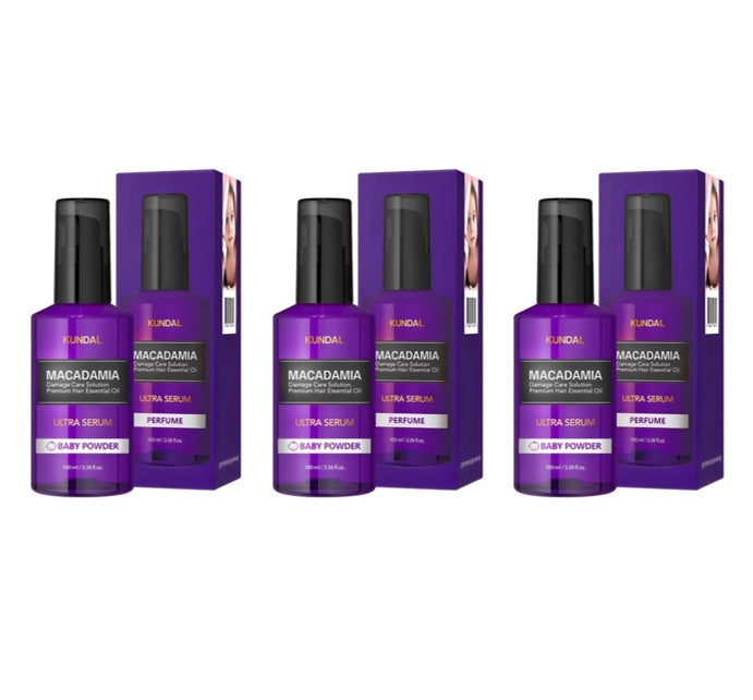 3 x KUNDAL Ultra Serum Hair Essence Baby Powder 100ml by KUNDAL