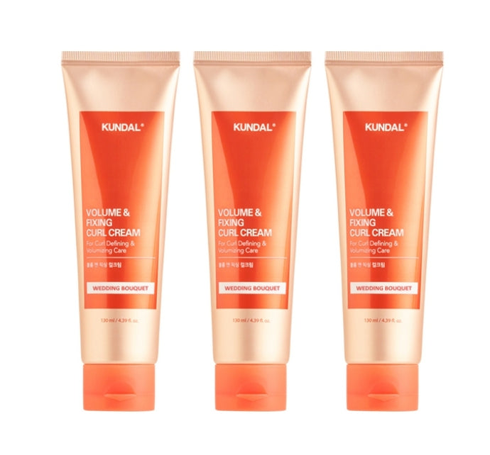 3 x KUNDAL Volume & Fixing Curl Cream Wedding Bouquet 130ml by KUNDAL