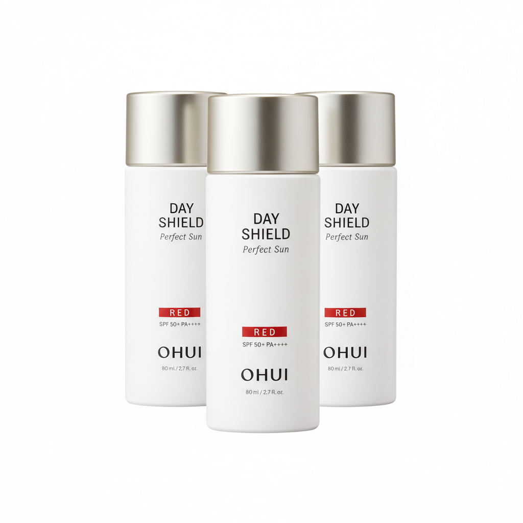 3 x O HUI Day Shield Perfect Sun Red SPF50+, PA++++ 80ml from Korea