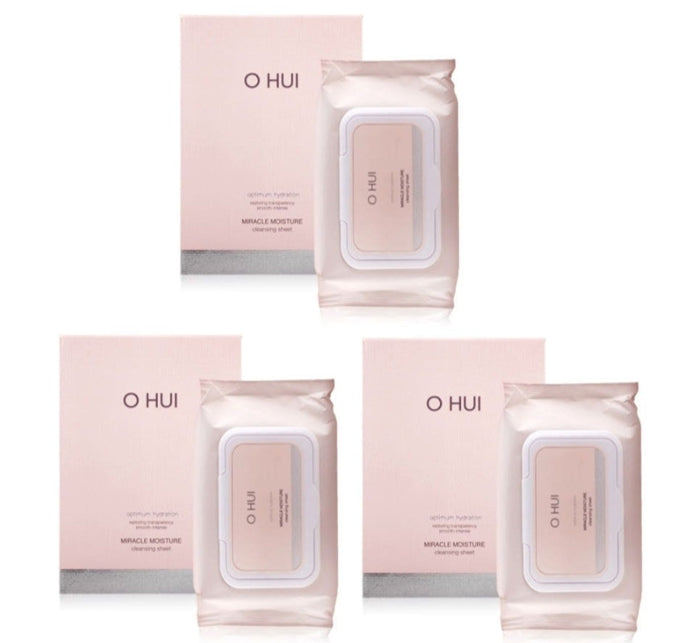 3 x O HUI Miracle Moisture Cleansing Sheet Jumbo Size(100ea) Aug. 2026 from Korea