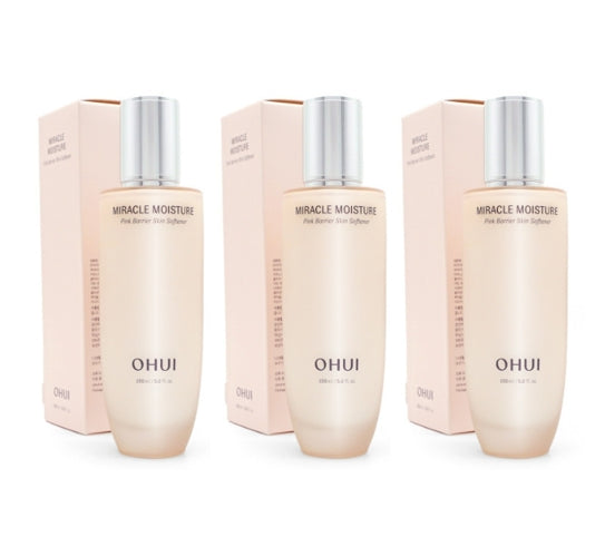 3 x O HUI Miracle Moisture Pink Barrier Skin Softener 150ml from Korea