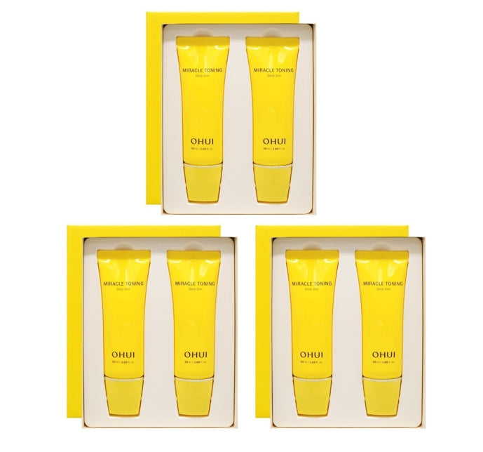 3 x OHUI Miracle Toning Daily Sun Aug. 2026 Set (2 Items) from Korea