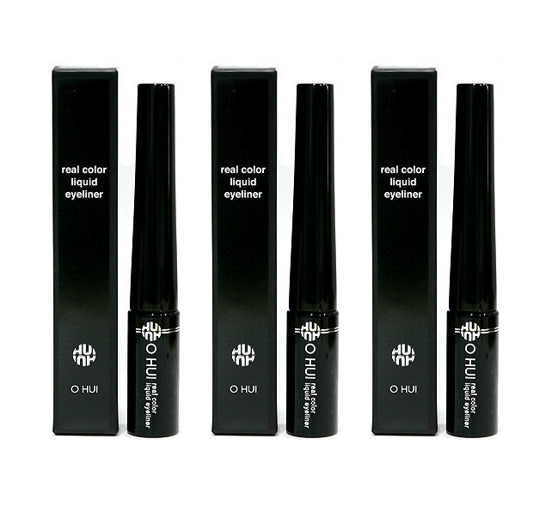 3 x O HUI Real Color Liquid Eyeliner Black 0.3g from Korea