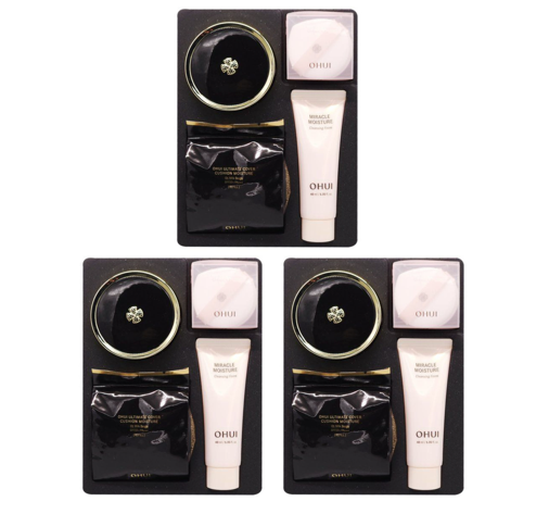 3 x O HUI Ultimate Cover Cushion Moisture #1 Milk Beige Aug. 2026 Set (4 Items) from Korea