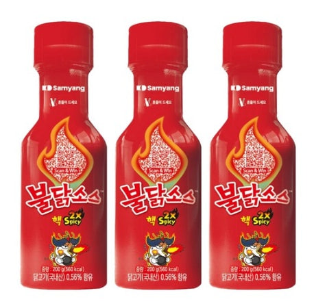 3 x Samyang 2x Spicy Haek Buldak Hot Chicken Sauce 200g Extreme Spicy Challenge from Korea