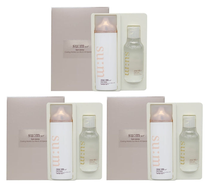 3 x Su:m37 Sun-away Cooling Watery Sun Block AD May 2026 Set (2 Items) from Korea