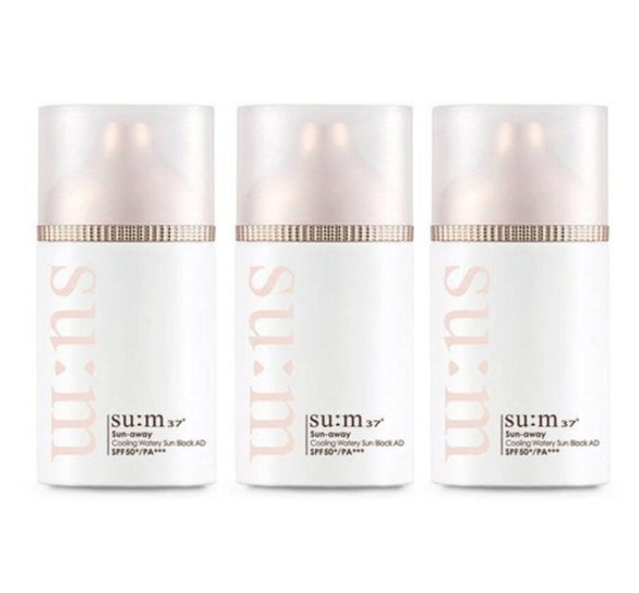 3 x Su:m37 Sun-away Cooling Watery Sun Block AD 50ml SPF50+ PA+++ from Korea