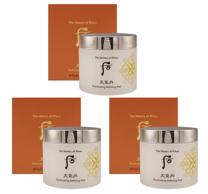 3 x The History of Whoo Cheongidan Hwahyun Illuminating Refining Pad 160ml (60 Pads) from Korea