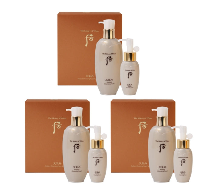 3 x The History of Whoo Cheongidan Hwahyun Radiant Cleansing Foam Aug. 2026 Set (2 Items) from Korea