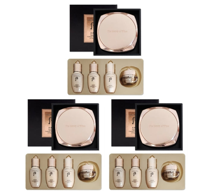 3 x The History of Whoo Cheonyuldan Hwayul Signature Cushion Foundation #21 May 2026 Set (6 Items) from Korea