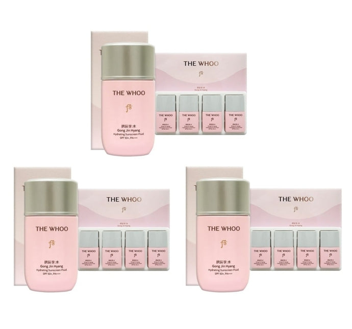 3 x The History of Whoo Gongjinhyang:Soo Sooyeon Vital Hydrating Sun Fluid Aug. 2026 Set (5 Items) from Korea