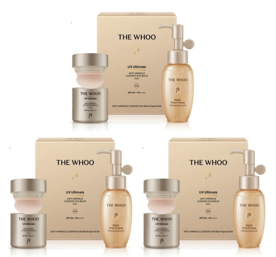 3 x The History of Whoo UV Ultimate Anti-Wrinkle Cushion Sun Balm Aug. 2026 Set (2 Items) from Korea