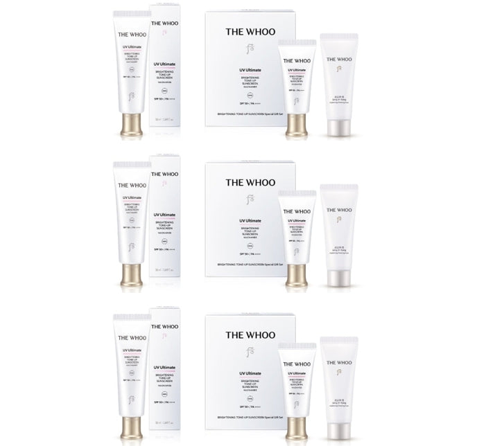 3 x The History of Whoo UV Ultimate Brightening Tone-Up Sunscreen Aug. 2026 Set(3 Items) from Korea