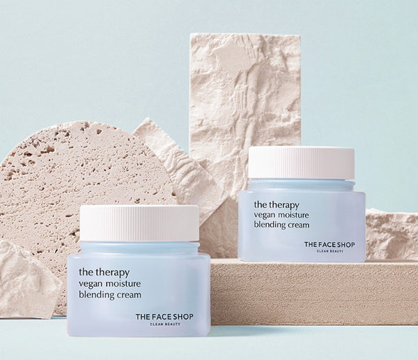 THE FACE SHOP The Therapy Vegan Moisture Blending Cream Special Set (4 Items) from Korea