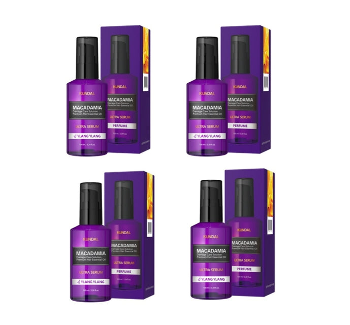 4 x KUNDAL Macadamia Ultra Hair Serum Ylang Ylang 100ml by KUNDAL