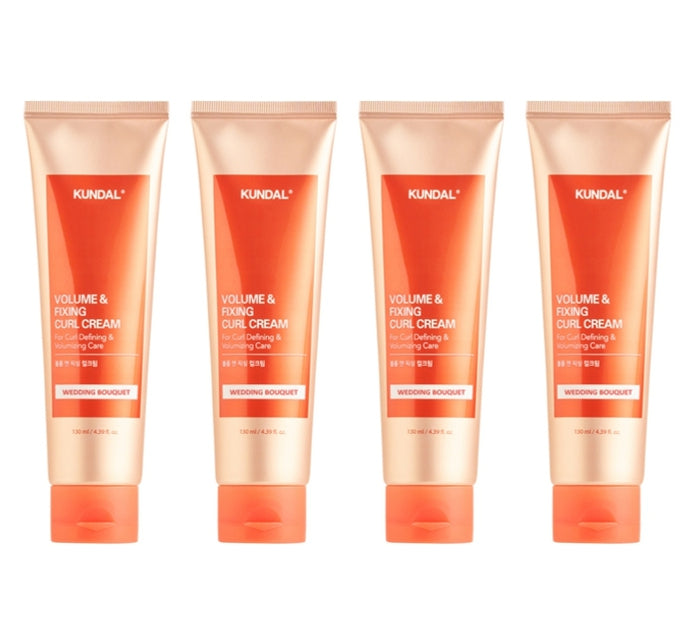 4 x KUNDAL Volume & Fixing Curl Cream Wedding Bouquet 130ml by KUNDAL