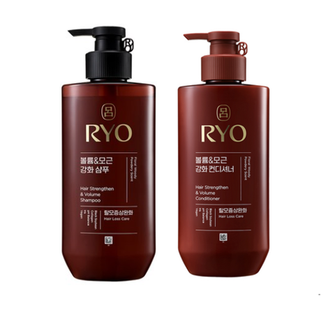 Ryo New Heukwoon Hair Root Strengthen and Volume Shampoo 480ml + Ryo New Heukwoon Hair Root Strengthen and Volume Conditioner 480ml from Korea