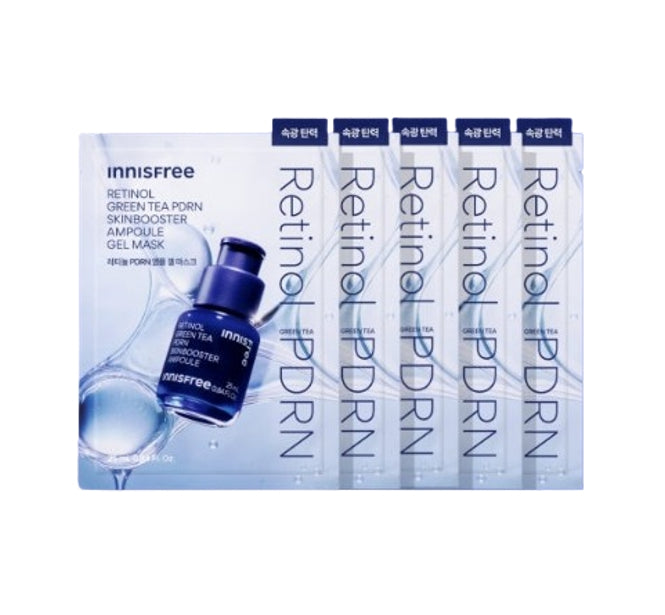 5 x innisfree Retinol Green Tea PDRN Skin booster Gel Mask 25ml from Korea by innisfree