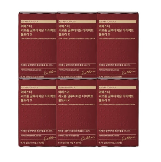 6 x ESTHER FORMULA Liposome Glutathione Direct Ultra X, 325mg x 30 sheets from Korea