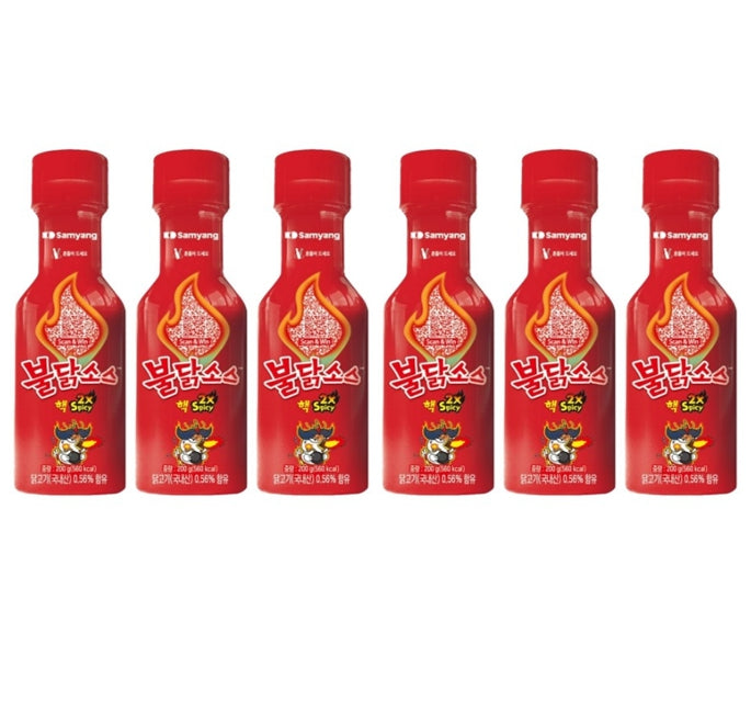 6 x Samyang 2x Spicy Haek Buldak Hot Chicken Sauce 200g Extreme Spicy Challenge from Korea